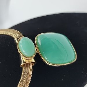Panther Style necklace With Jadeite stone slide.